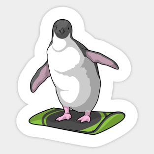 Penguin as Snowboarder with Snowboard Sticker